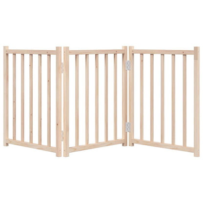 Vidaxl Puerta Para Perros Plegable 3 Paneles Madera De Abeto 150 Cm_3