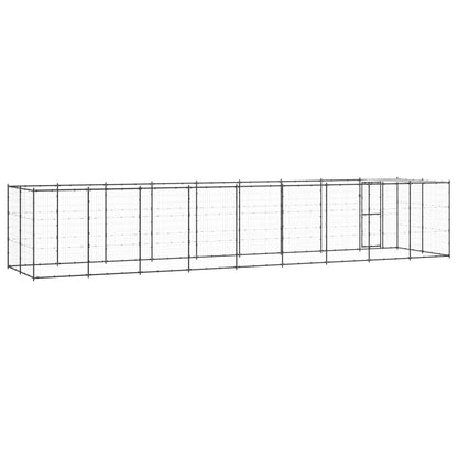 Vidaxl Perrera De Exterior De Acero Con Techo 21,78 M²_3
