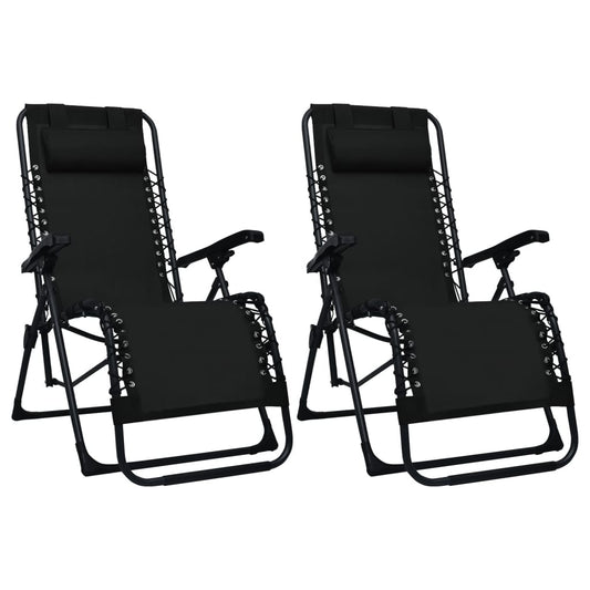 Sillas Plegables 2 Unidades Textilene Negro_0