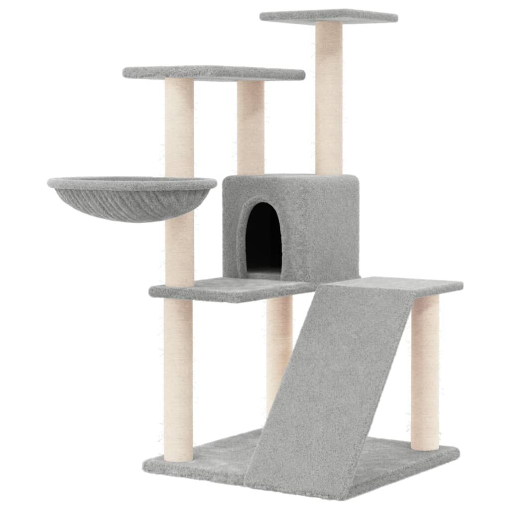 Vidaxl Rascador Para Gatos Con Postes De Sisal Gris Claro 94 Cm_0