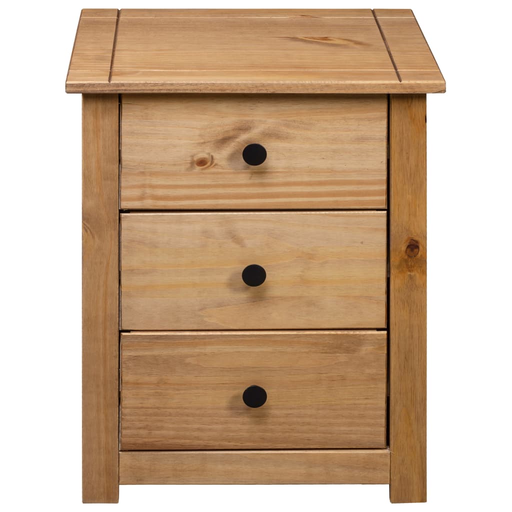 Mesita De Noche De Madera Maciza Pino Estilo Panamá 46x40x57 Cm_3