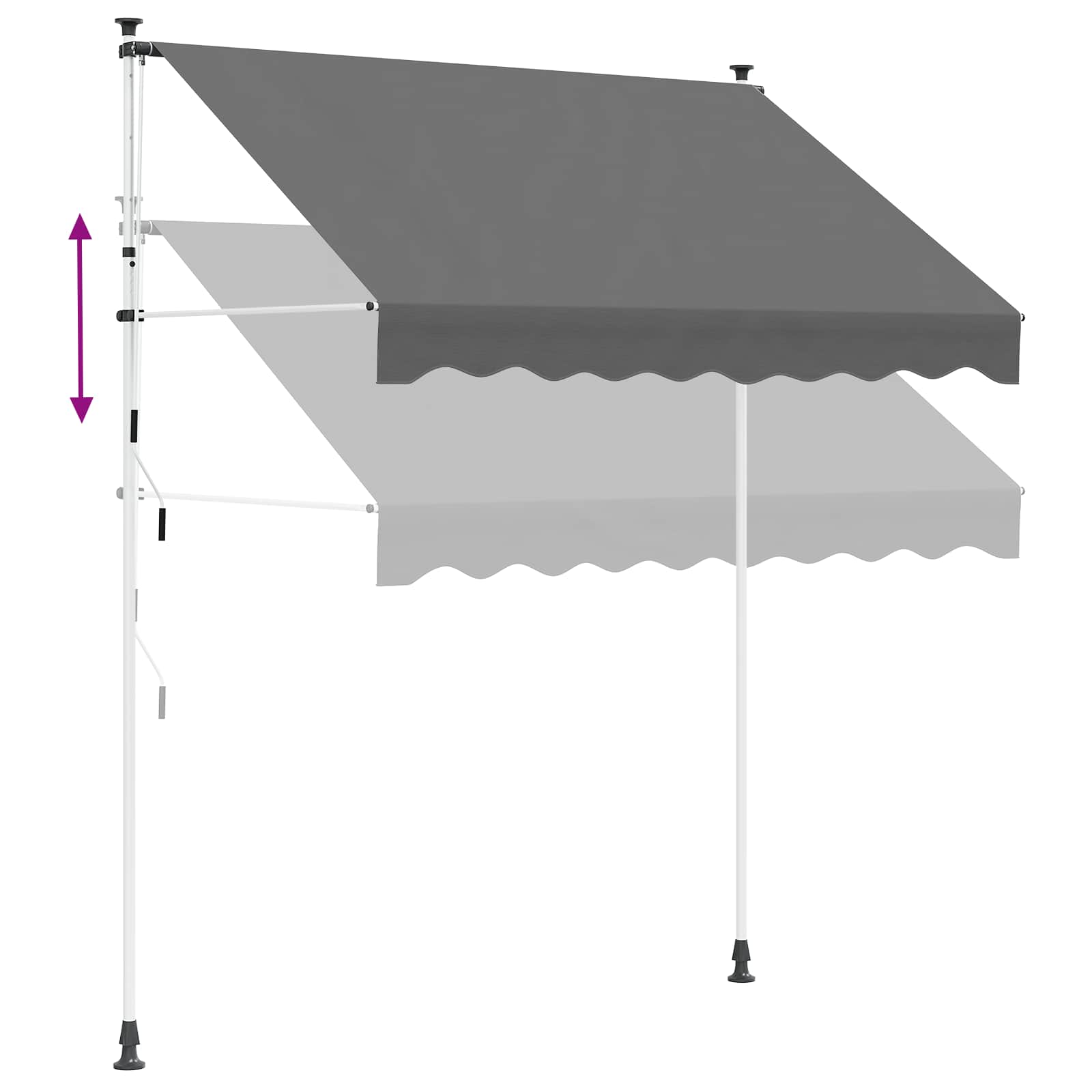 Toldo Retráctil Manual Gris Claro 300 Cm_4