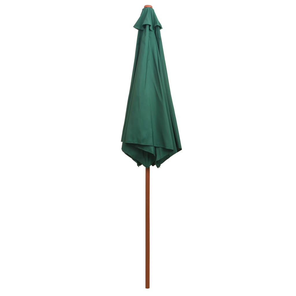 Vidaxl Sombrilla Con Palo De Madera Verde 270x270 Cm_4