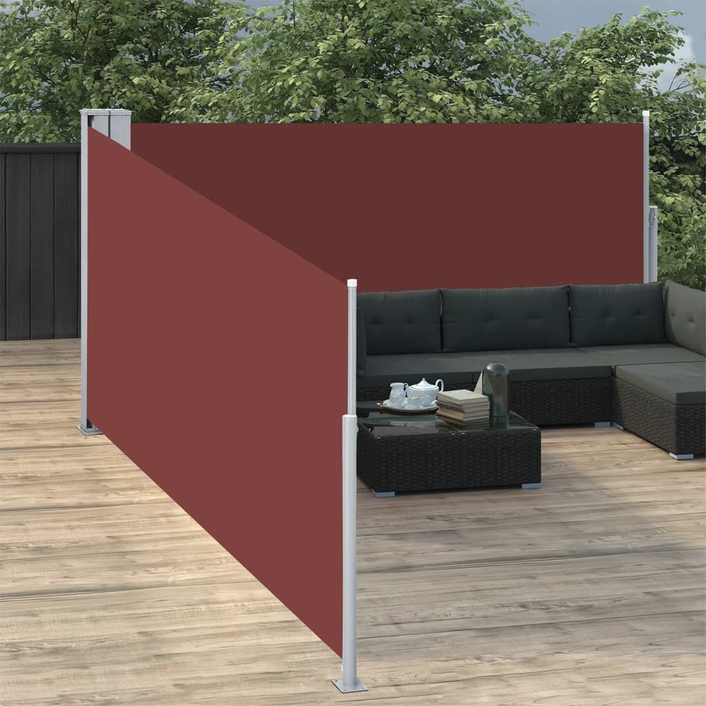 Vidaxl Toldo Lateral Retráctil Marrón 100x1000 Cm_1