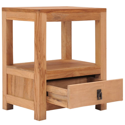 Mesita De Noche De Madera Maciza De Mango 40x30x50 Cm_0