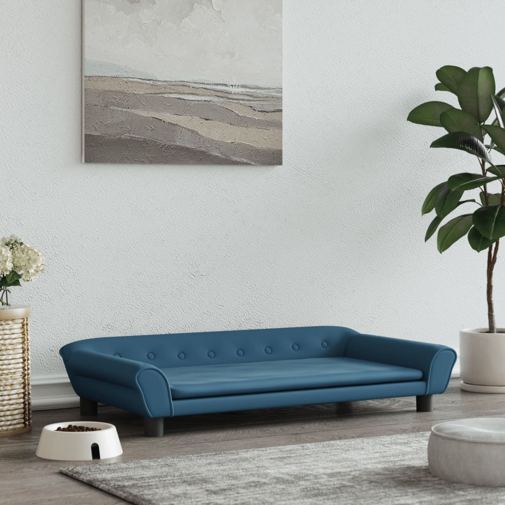 Cama Para Perros De Terciopelo Azul 100x50x21 Cm / Vetonek_0