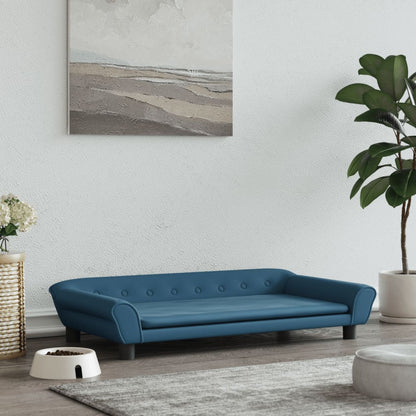 Cama Para Perros De Terciopelo Azul 100x50x21 Cm / Vetonek_0