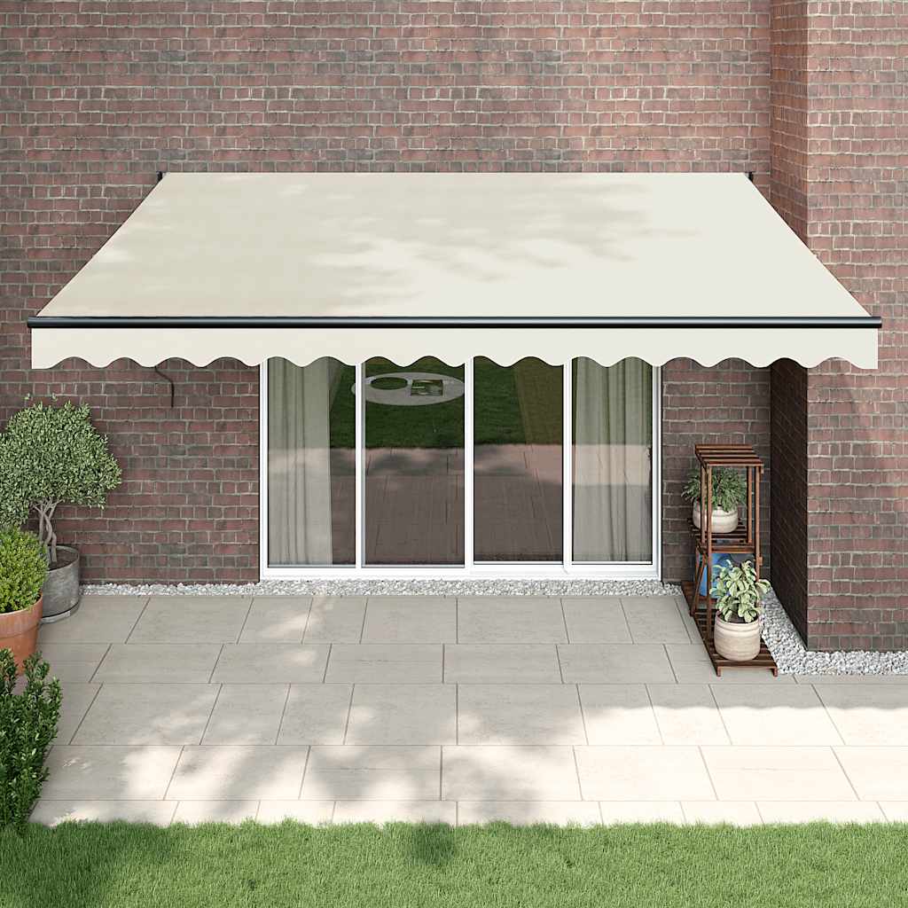 Toldo Retráctil Aluminio Y Tela Color Crema 4x3 M_1