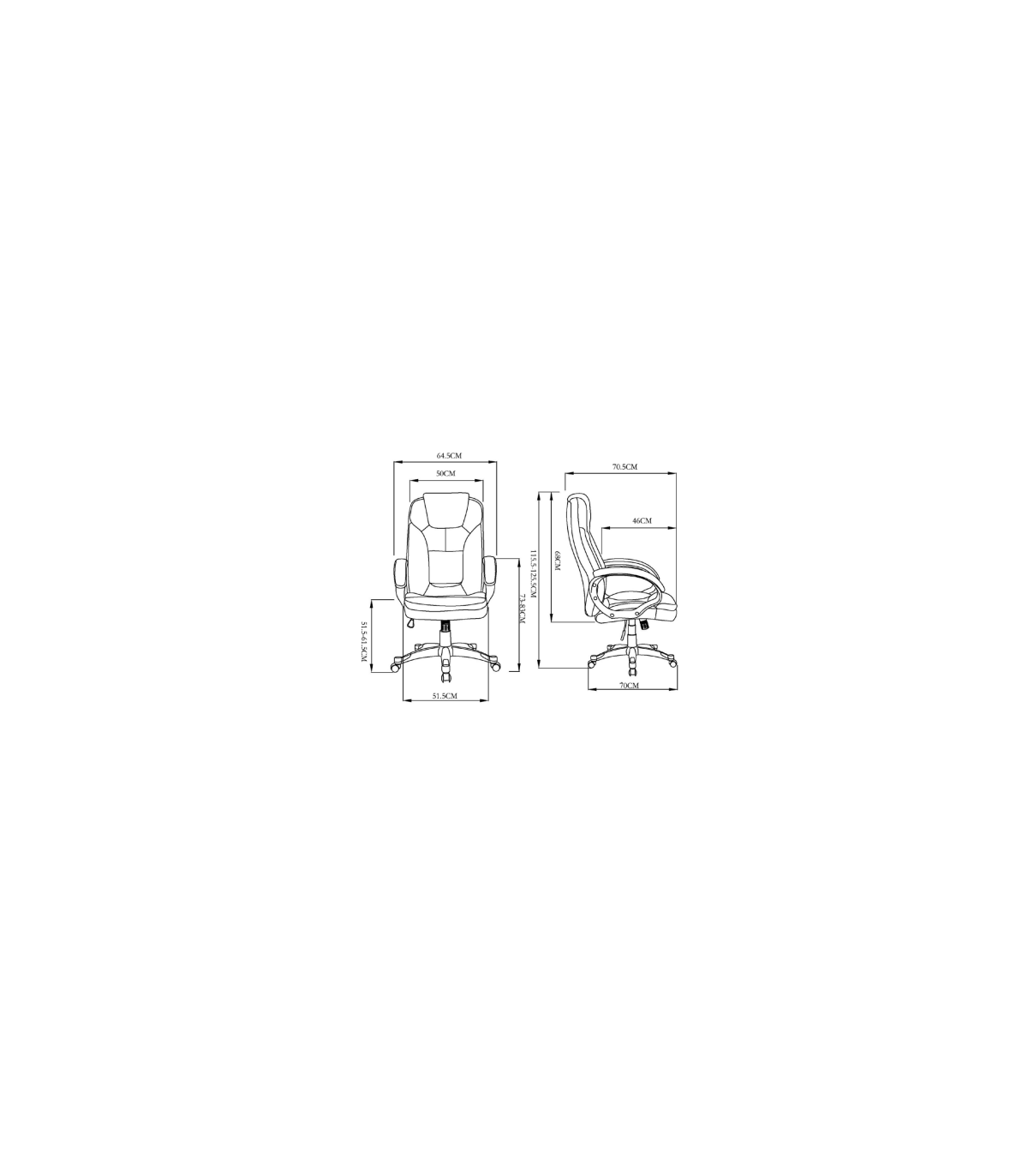Silla De Oficina Elisabeth En Piel Sintética Blanca. Alto: 115.5/125.5cm Ancho: 64.5cm Fo_4