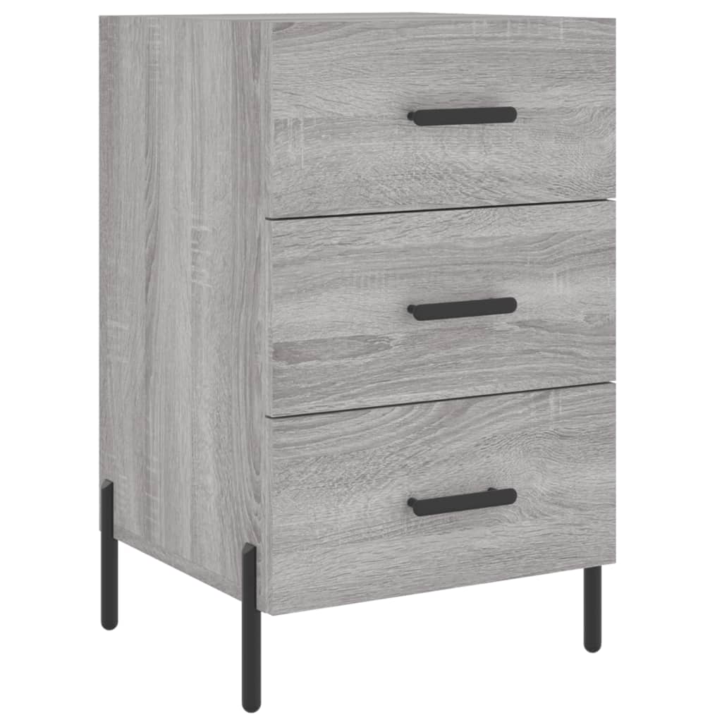 Mesita De Noche Madera De Ingeniería Gris Sonoma 40x40x66 Cm_0