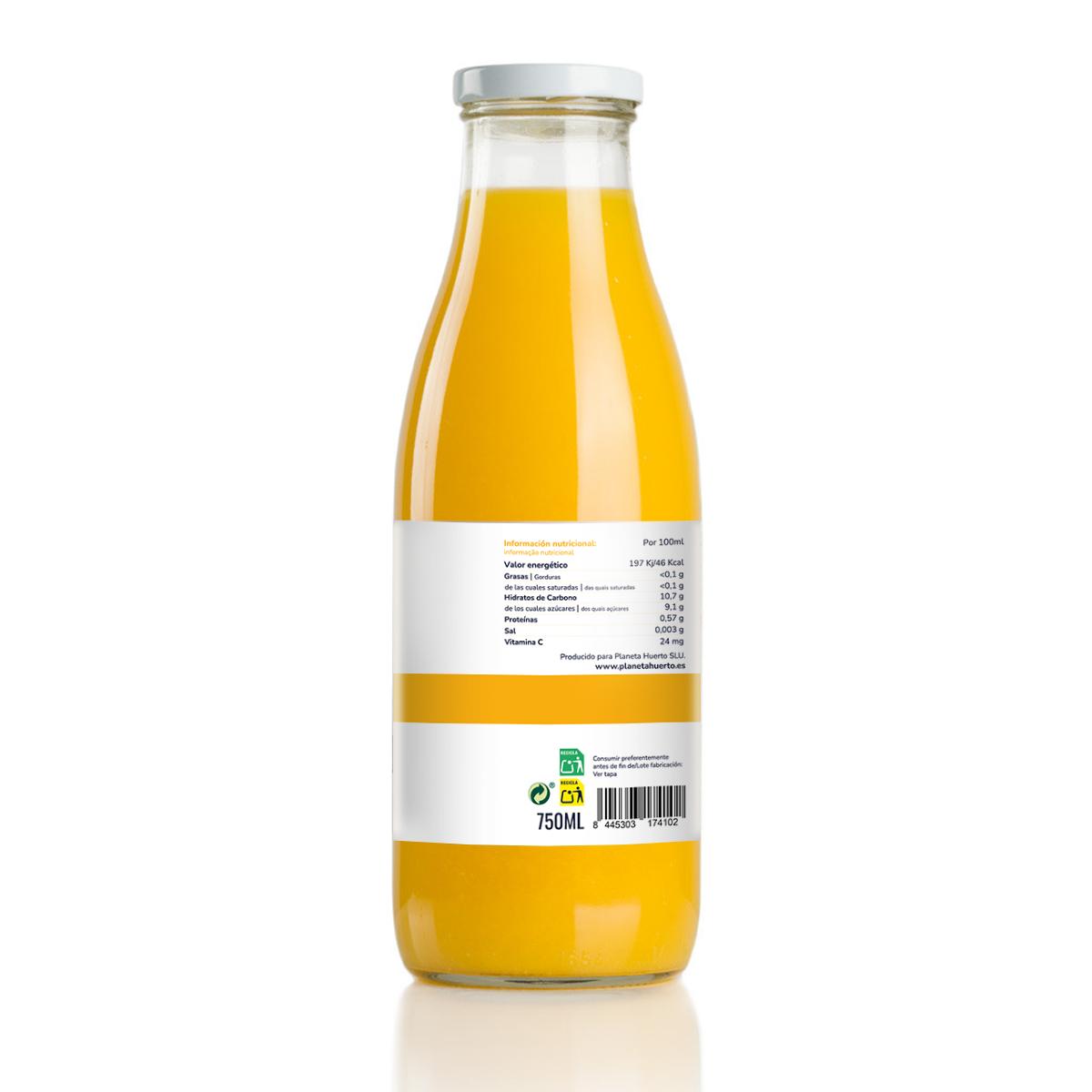 Zumo de Naranja 100% fruta exprimida Eco Planeta Huerto 750ml