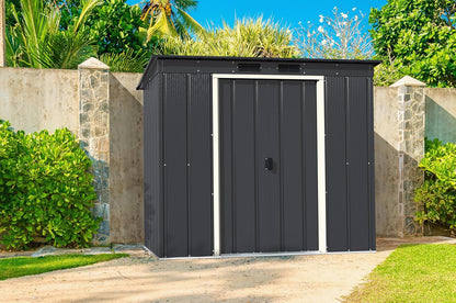 Duramax - Caseta Jardín - Eco Pent Roof 6x4 - Metal - Color Gris Antracita_1