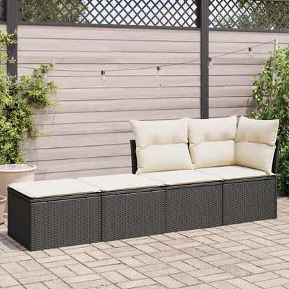 Set Sofás Jardín Y Cojines 2 Pzas Ratán Sintético Acacia Negro / Vetonek_4