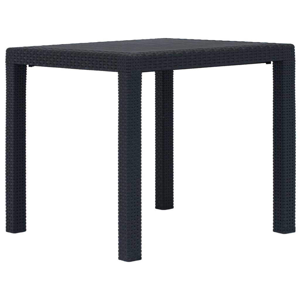 Vidaxl Comedor De Jardín 5 Pzas Plástico Gris Antracita Aspecto Ratán_5