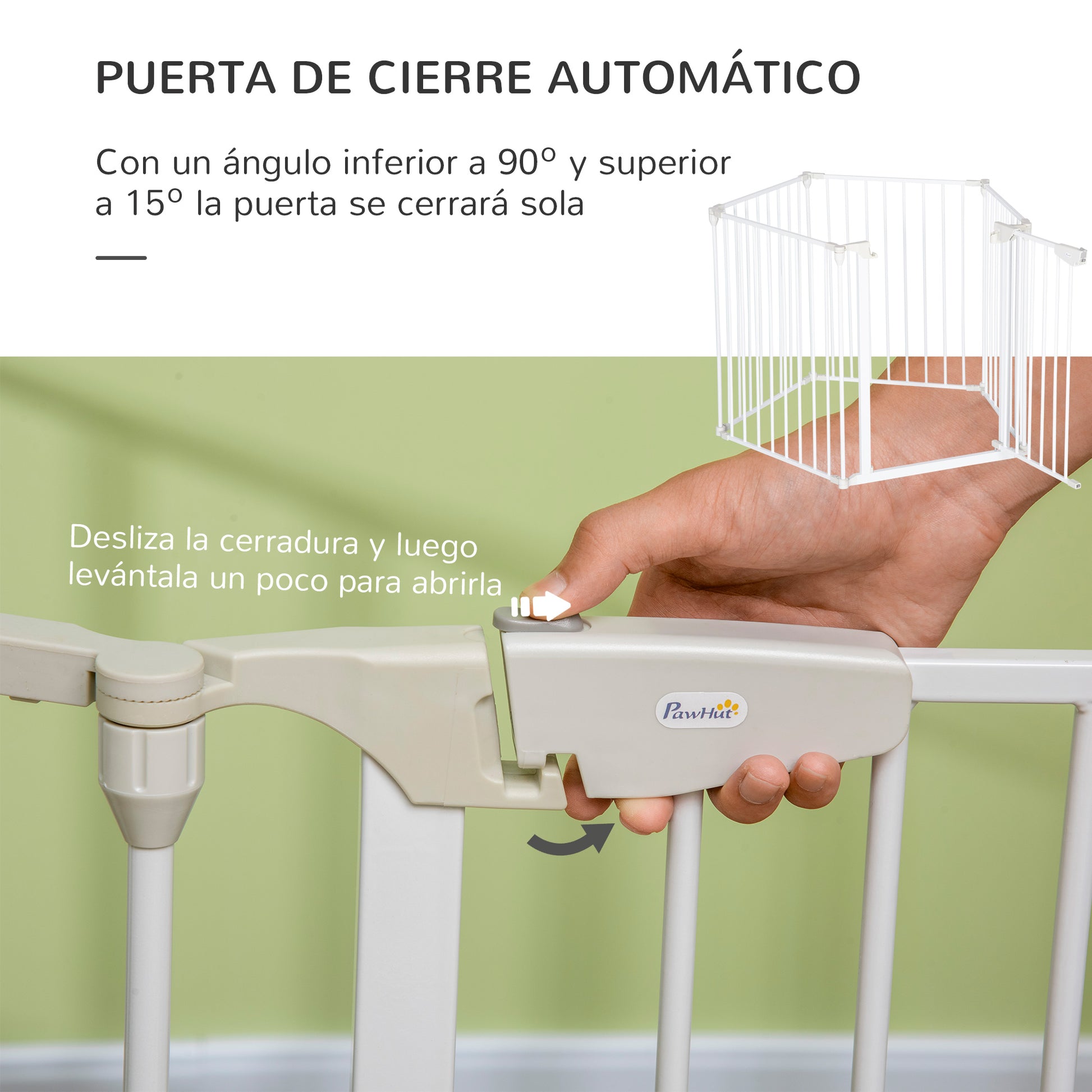 Pawhut Barrera De Seguridad 300 Cm Parque Para Perros De 5 Paneles Blanco_5