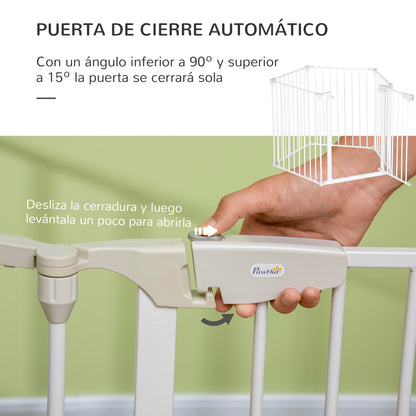 Pawhut Barrera De Seguridad 300 Cm Parque Para Perros De 5 Paneles Blanco_5