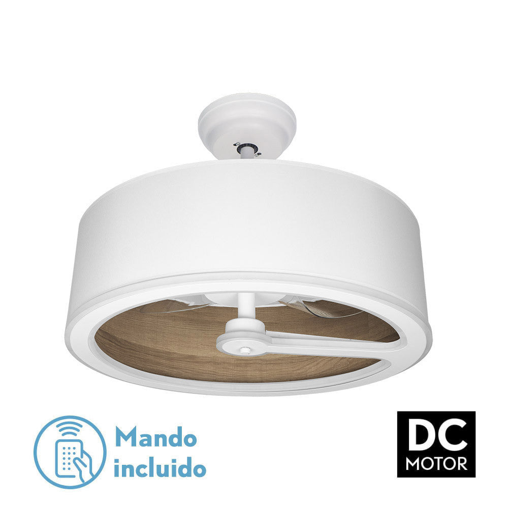 Ventilador Dc Tatiana 110w Blanco/mad.oscura 3 Aspas 62d 3000-4000-6000k 9350lm Remoto,memoria,temporizador_0