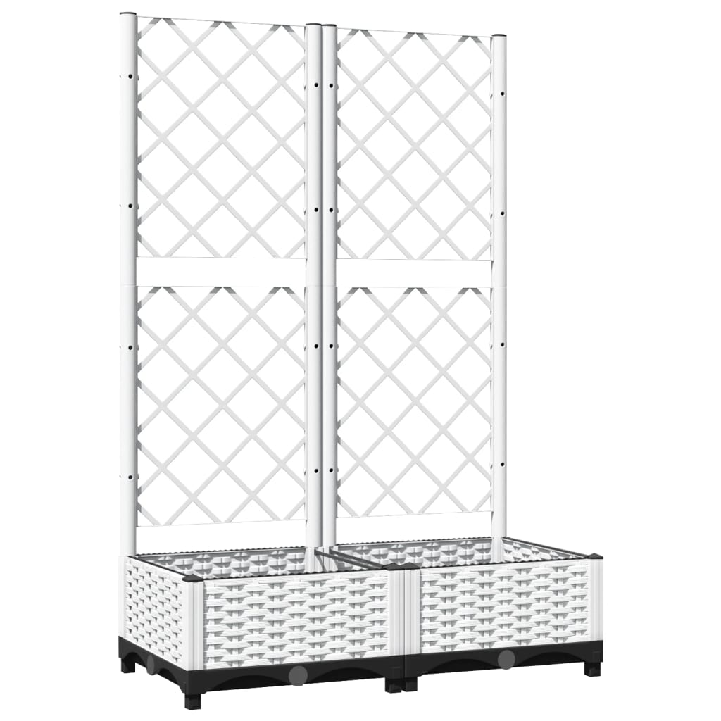 Jardinera Con Enrejado Pp Blanco 80x40x121,5 Cm_0