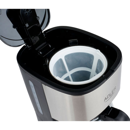Cafetera Eléctrica De Goteo 6 Tazas 0,7 L, Filtro Extraíble, Antigoteo, Mantiene Café Caliente Adler Ad4407 Negro/plata