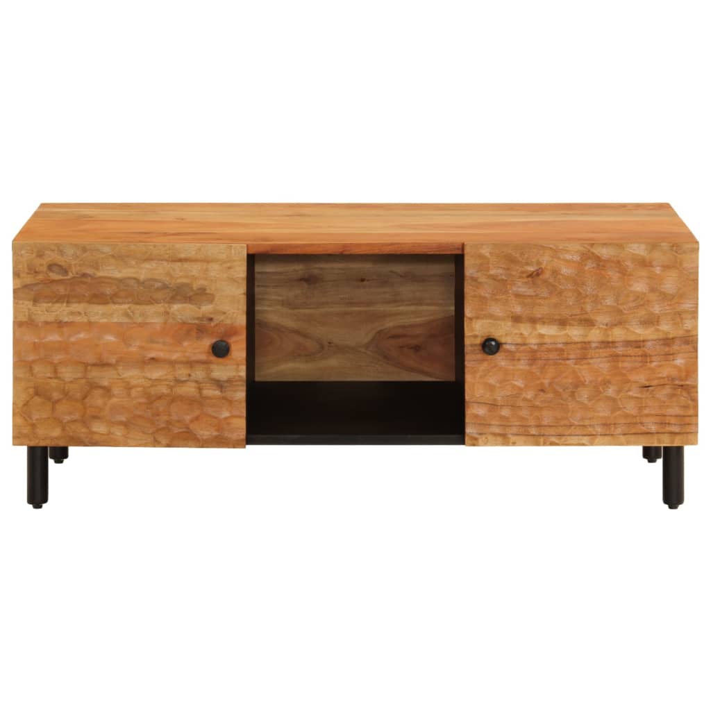 Mesa De Centro Madera Maciza De Acacia 100x54x40 Cm_3