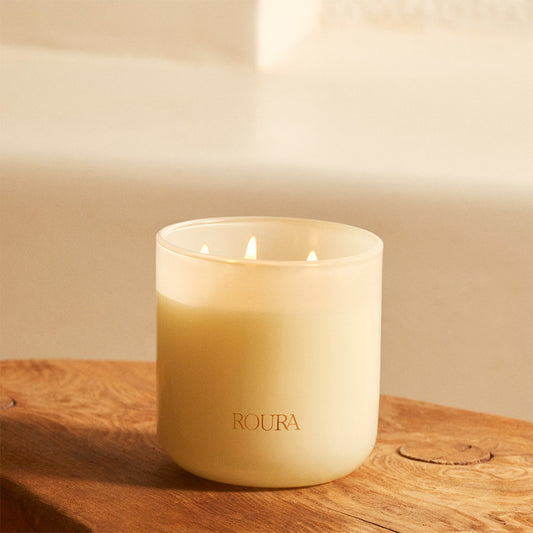 Vela Icons Majestic Lotus tres mechas Roura Flor de Loto, Jazmín Sambac & Iris.