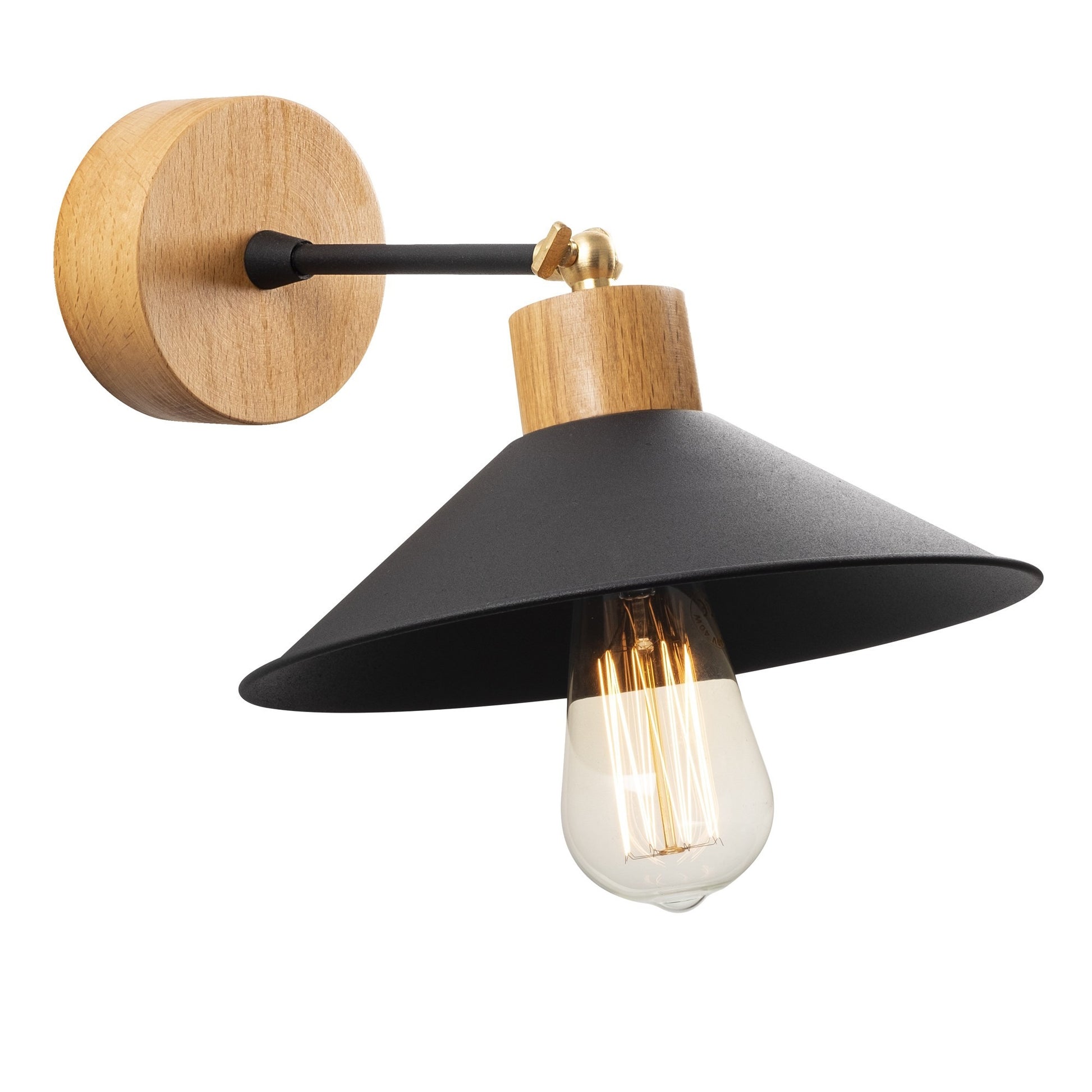 Aplique De Pared, Metal , Negro, 24x24x20, Casquillo E 27 Max 40 W_0