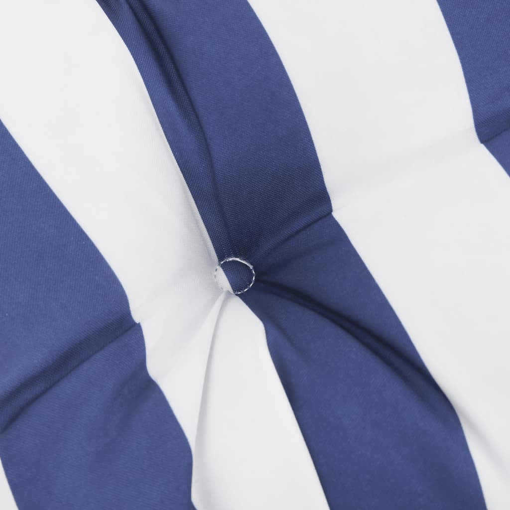 Vidaxl Cojín Redondo Tela Oxford A Rayas Azul Y Blanco Ø 100x11 Cm_4