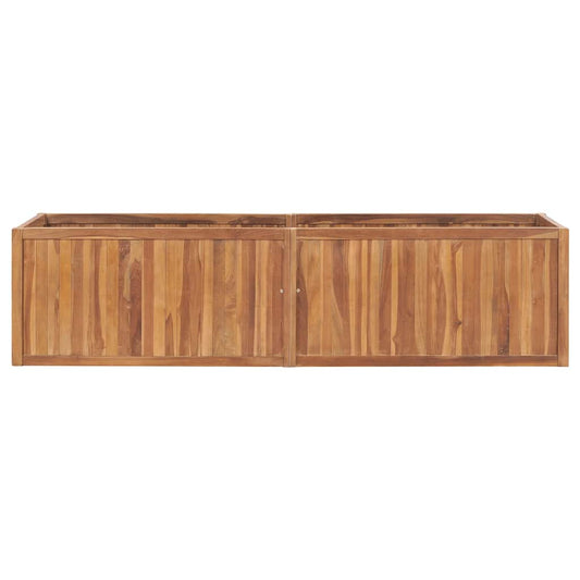 Arriate De Madera Maciza De Teca 200x50x50 Cm_0