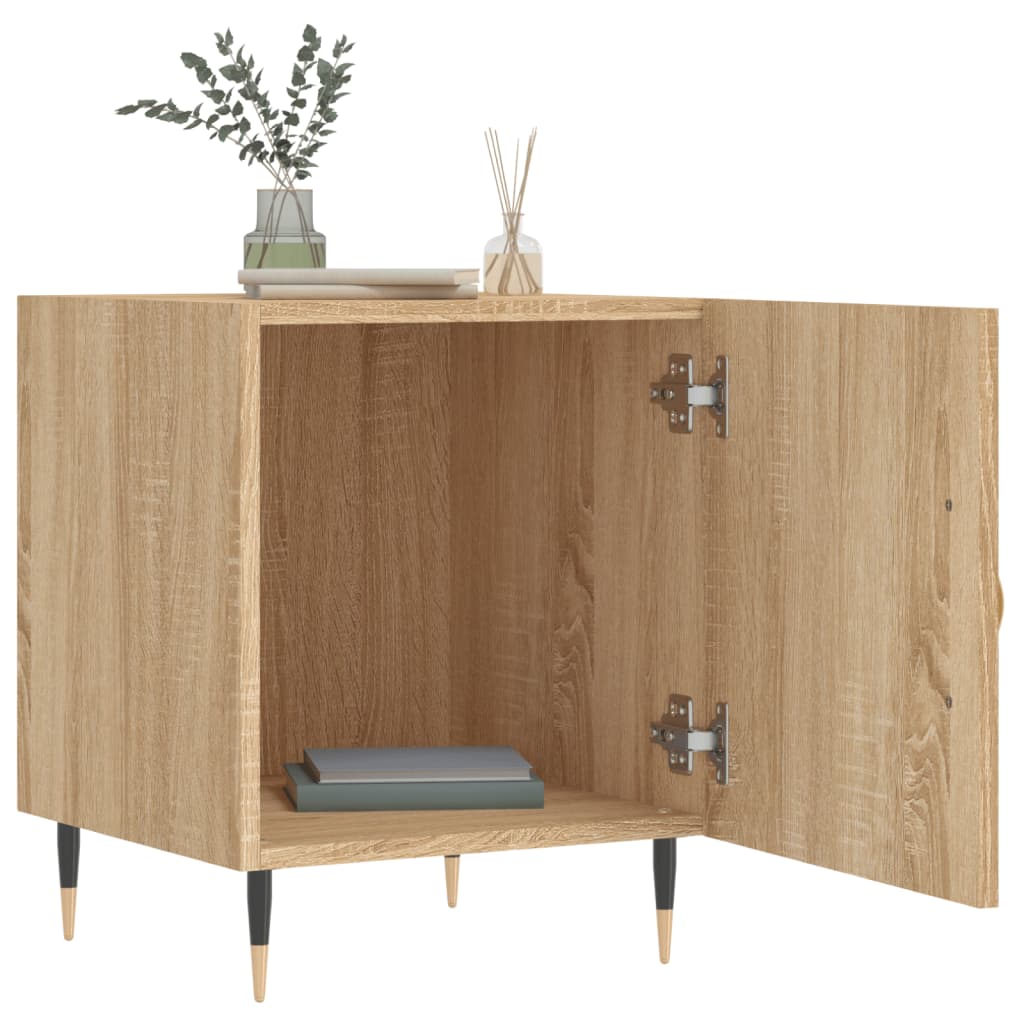 Mesitas Noche 2 Uds Madera Ingeniería Roble Sonoma 40x40x50 Cm_1