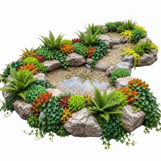 Plantas Borde Estanque 2-3m2 - Sedum - Helecho Exterior - Hedera - 36 Plantas_0