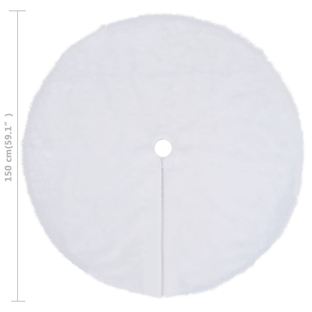 Vidaxl Falda Para Árbol De Navidad Blanca De 150 Cm De Piel Sintética_2