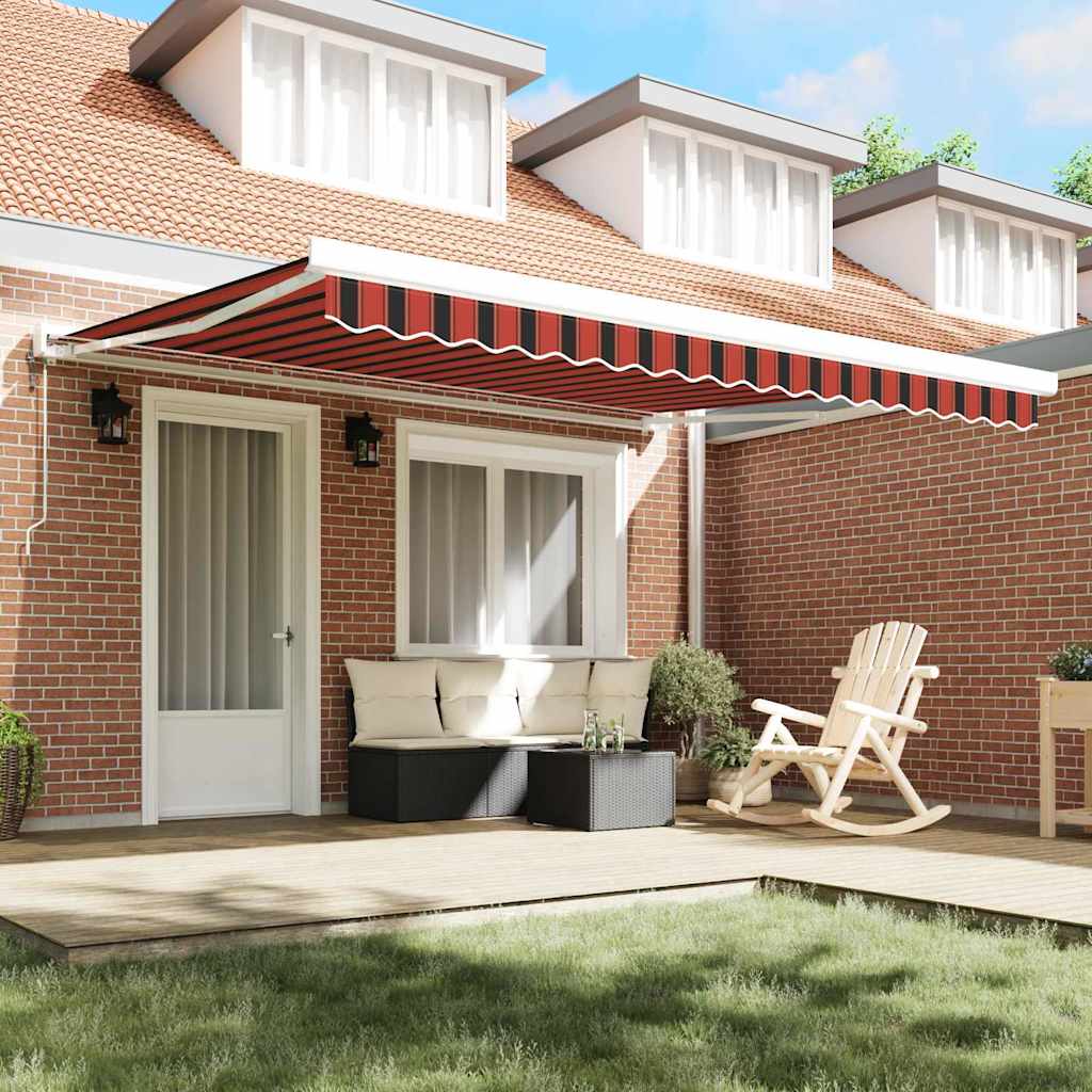 Toldo Retráctil Naranja Y Marrón 350 X 250 Cm_2