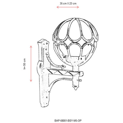Aplique De Pared Para Exterior, Abs , Negro, 35x23x50, Casquillo E 27 Max 60 W