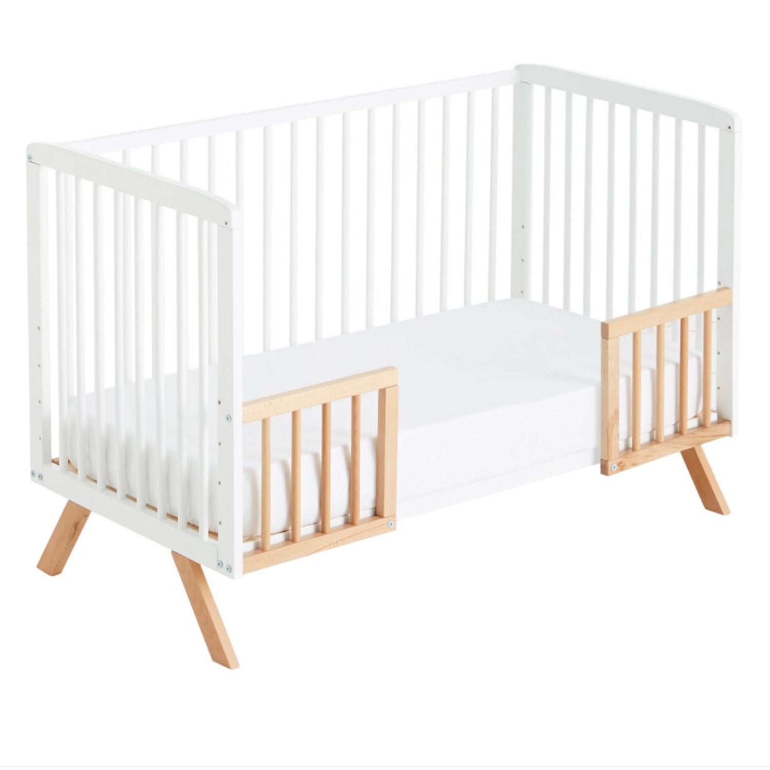 Cuna Colecho Convertible En Cama Nuru. Incluye El Kit De Barandillas Nature Para Convertirla En Cama_2