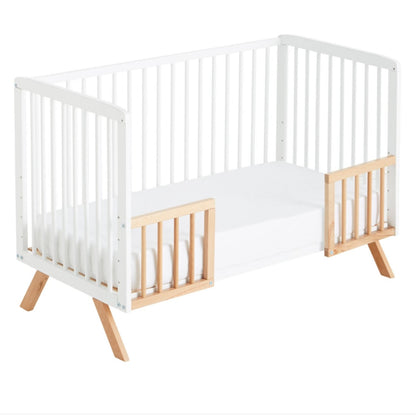 Cuna Colecho Convertible En Cama Nuru. Incluye El Kit De Barandillas Nature Para Convertirla En Cama_2