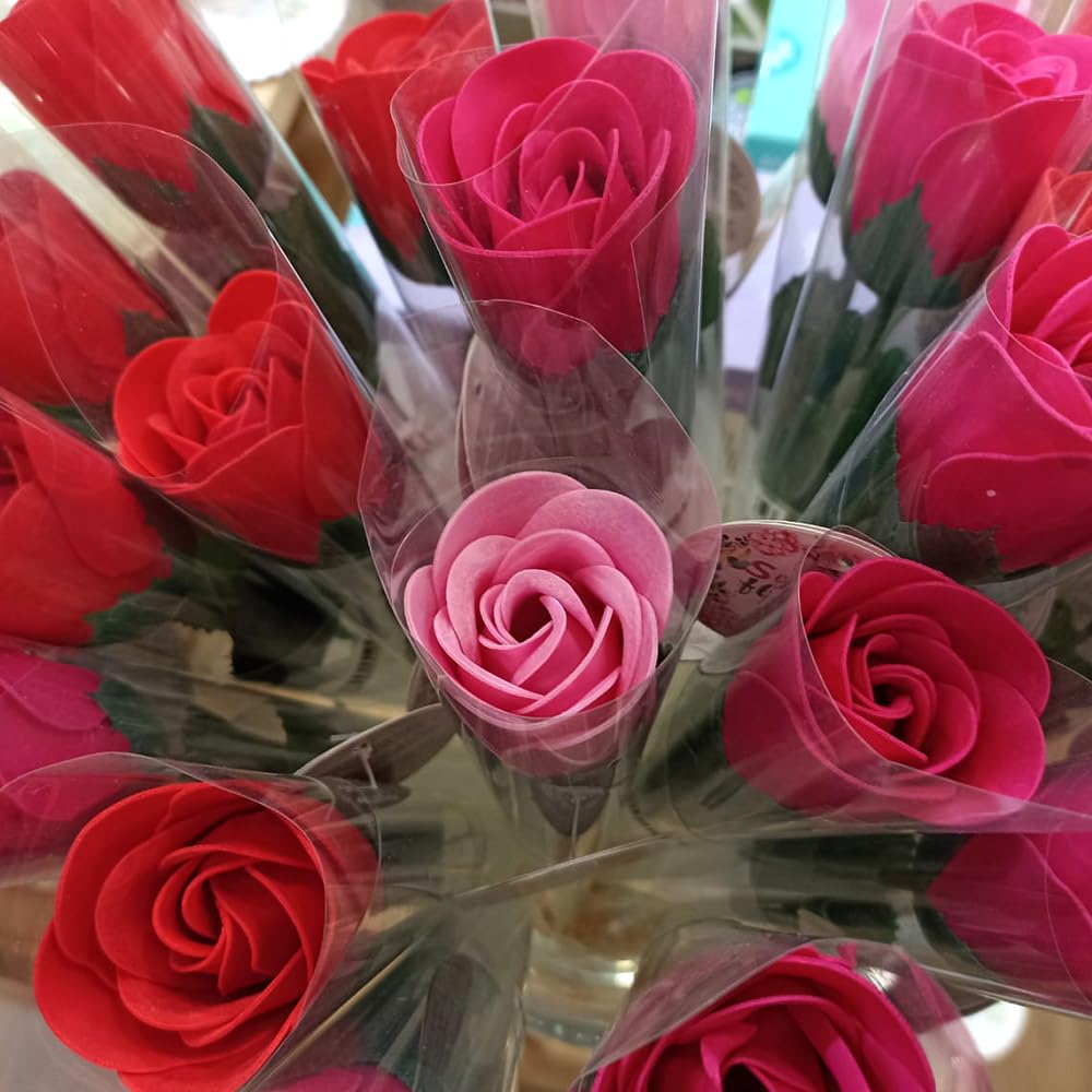Pack De 12 Rosas De Jabón Para Baño Aromático Y Relajante (rosa) - Regalo Original Para Días Especiales - Aroma Atalcado_5