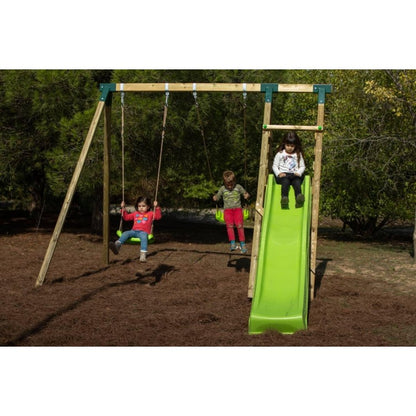 Parque Infantil Masgames Mauna Loa L (madera Cuadrada) 2 Asientos Planos + 1 Asiento Extra Bebe.