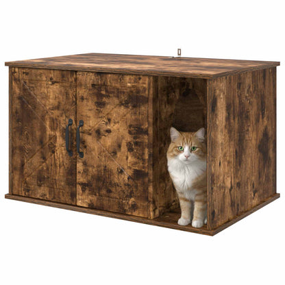 Casa Para Gatos Roble Ahumado 85 X 55 X 50 Cm_2