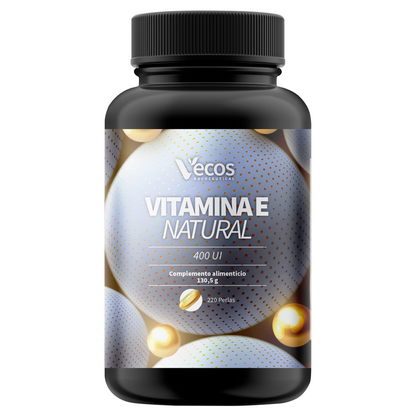 Vitamina E Natural 400 UI VECOS | Protección celular y antioxidante | D-alfa tocoferol | Alta concentración_0