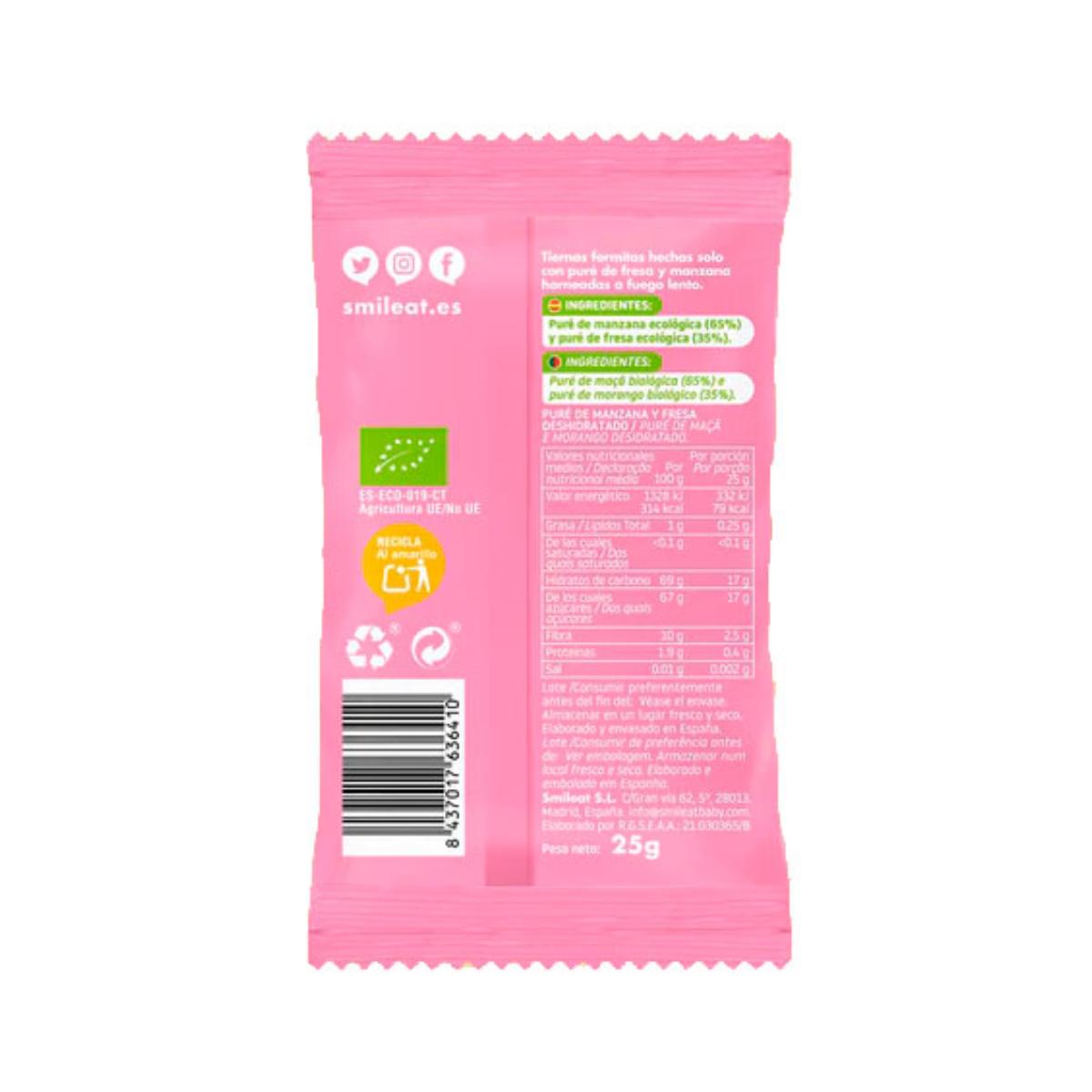 PACK 3X Snack de fresa y manzana ECO 25g, Triboo