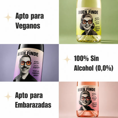 Vino Sin Alcohol 0,0% | Pack 3 Botellas X 750 Ml | Blanco Verdejo + Rosado Tempranillo + Tinto Tempranillo_1
