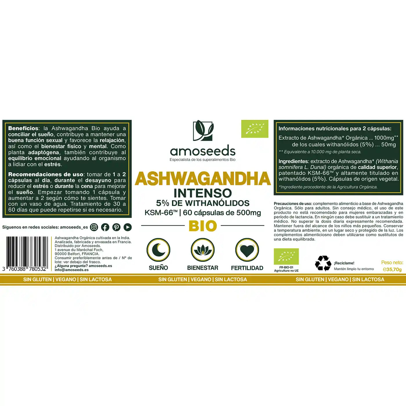 Ashwagandha Bio Ksm-66™, 5% Withanólidos | 60 Cápsulas_4