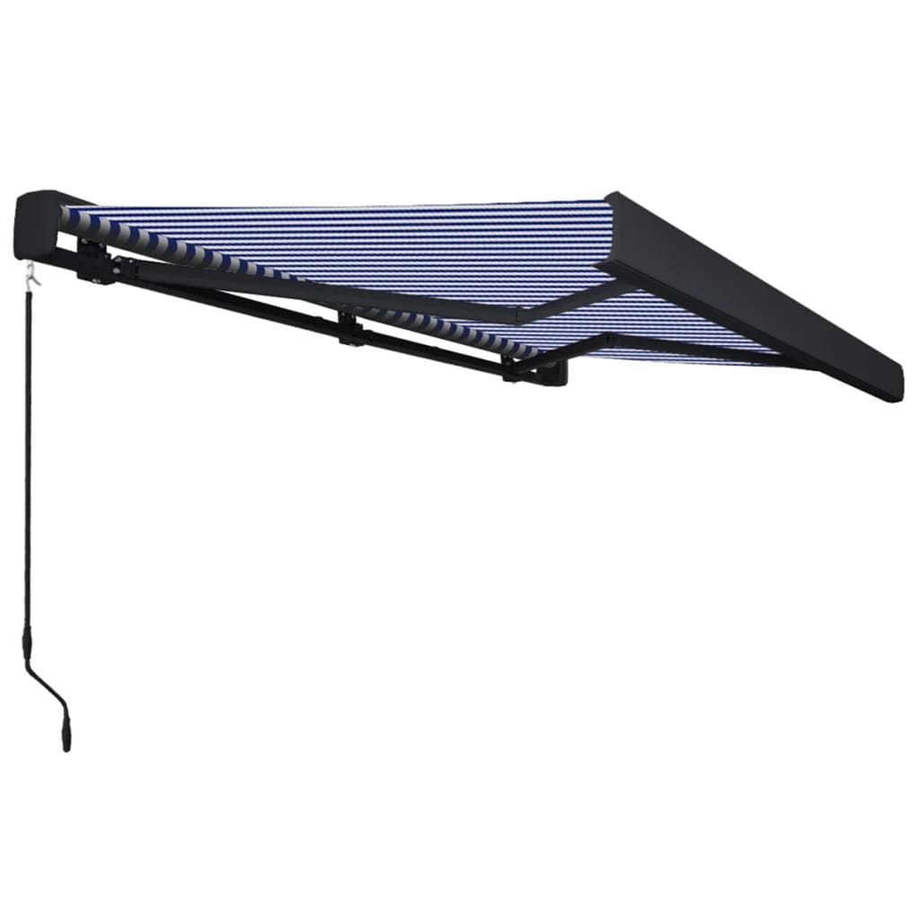 Toldo De Carrete Manual Azul Y Blanco 400x300 Cm_2