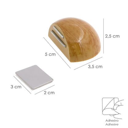 Tope Puerta Adhesivo Con Imán Retenedor Color Madera