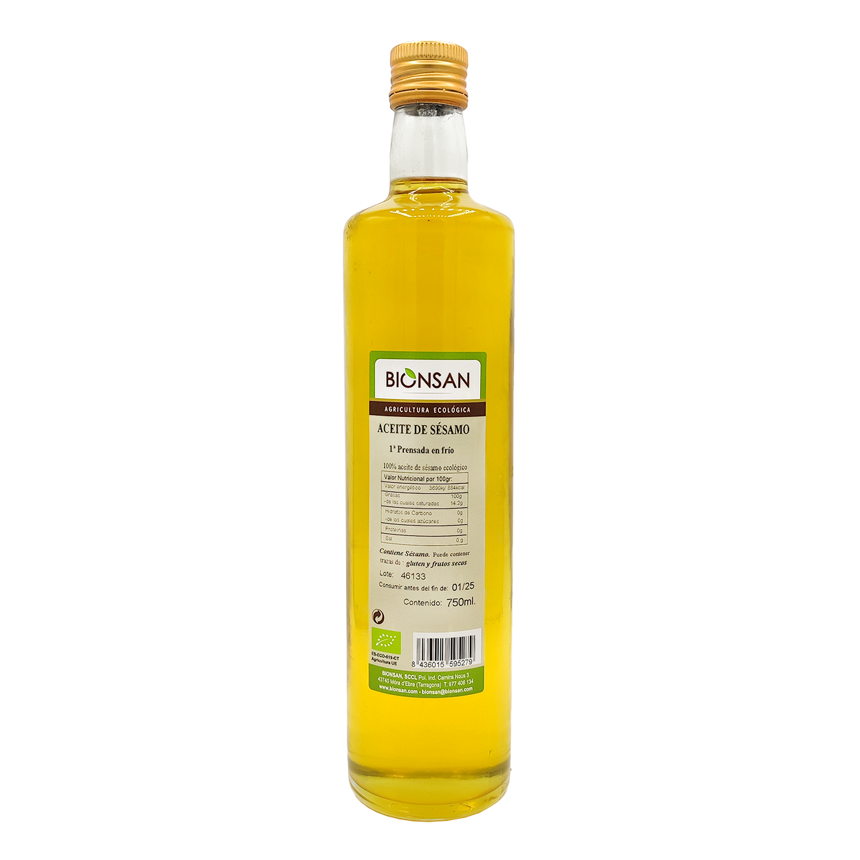 Aceite De Sésamo Ecológico Primera Prensada En Frío 750 Ml_0