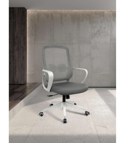 Silla Despacho Giratoria Elevable Acabado Gris/blanco, 66m(ancho) 97/105cm(altura) 61cm(fo_5