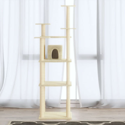 Vidaxl Rascador Para Gatos Con Postes De Sisal Crema 171 Cm_1