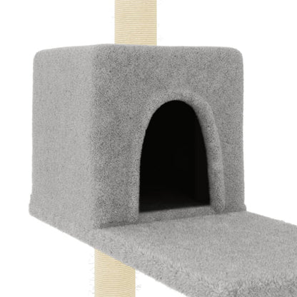 Rascador Para Gatos Con Postes De Sisal Gris Claro 95 Cm_5