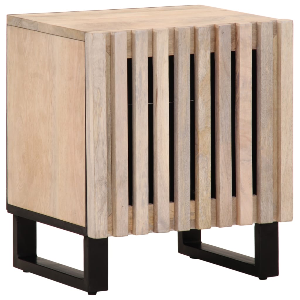 Mesitas De Noche 2 Uds Madera De Mango Blanqueado 40x34x46 Cm_0