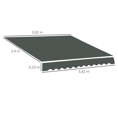 Outsunny Techo De Repuesto Para Toldo 382x240 Cm Protección Uv Gris_2